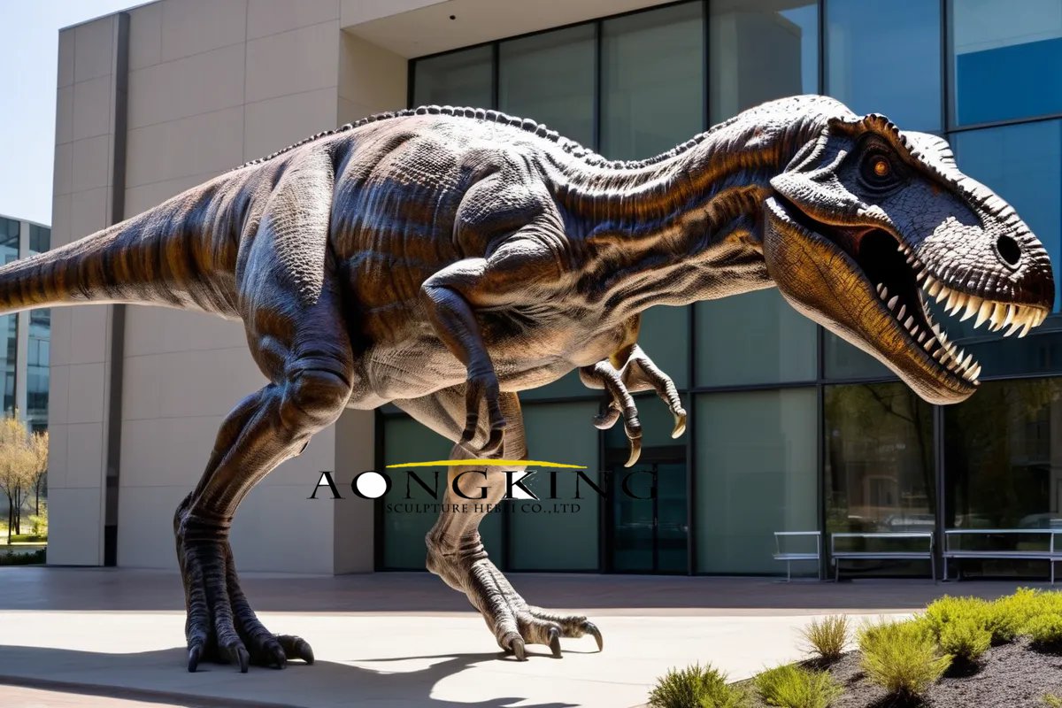 bronze Allosaurus dinosaur statue