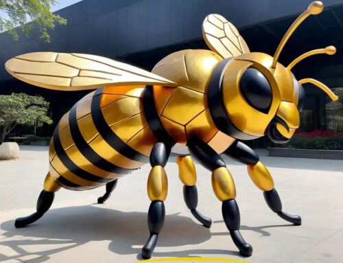 Enigmatic Elegance Large Lifelike Bronze Bee Statue