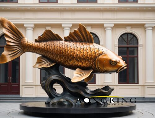 Capturing Grace and Resilience Bronze Koi Fish Statue