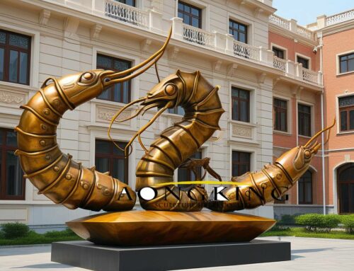 Captivating Coastal Charm Spectacular Bronze Shrimp Statues
