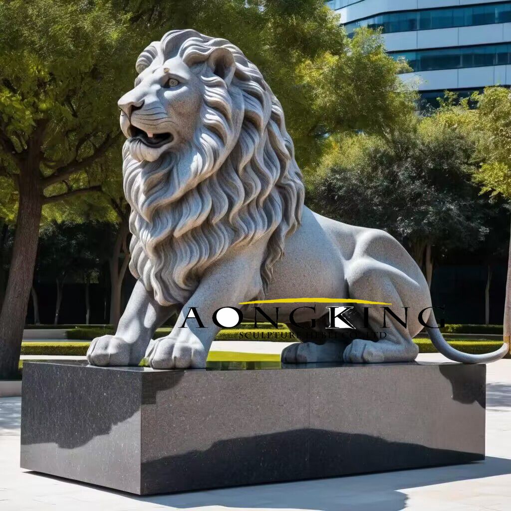 large granite lion statue